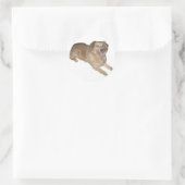 Sticker Rond Un Chien Heureux ! (Sac)