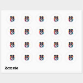 Sticker Rond Un chien mignon Bordure Collie [RB#10009] (Feuille)