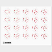 Sticker Rond Un coeur fait d'amour en rouge (Feuille)