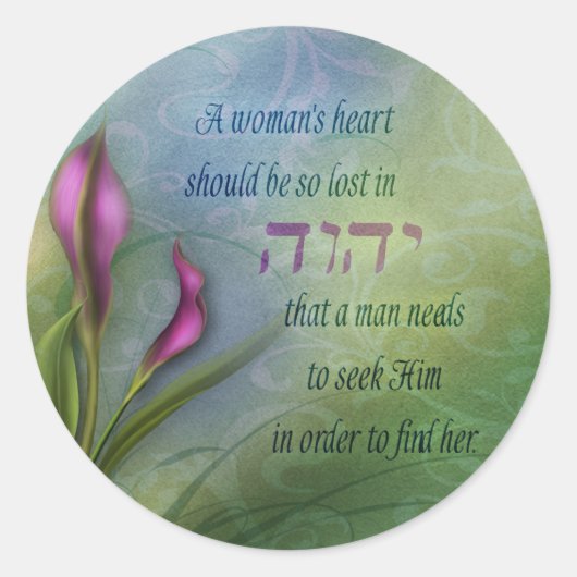 Sticker Rond Un coeur féminin - Calla Lily (Devant)