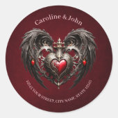 Sticker Rond Un coeur gothique étonnant (Devant)