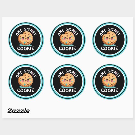 Sticker Rond Un cookie intelligent (Feuille)