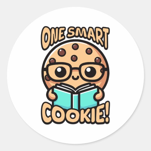 Sticker Rond Un Cookie Intelligent ! Cute tourte de biscuits (Devant)