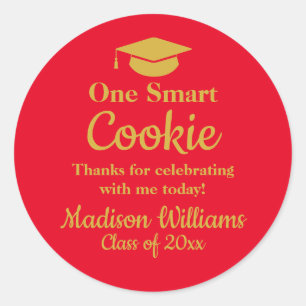 Sticker Rond Un cookie intelligent de remise des diplômes à emp