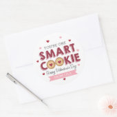 Sticker Rond Un Cookie intelligent en classe Valentines Day (Enveloppe)