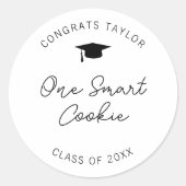 Sticker Rond Un Cookie Smart Graduation Party Classe De 2025 (Devant)