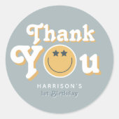 Sticker Rond Un Cool Dude Boys 1er Anniversaire Favoriser (Devant)