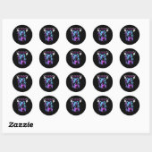 Sticker Rond Un Cool Koala Bear Bowke Avec Frappe De Foudre (Feuille)