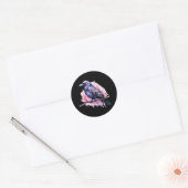 Sticker Rond Un Corbeau noir sur une branche (Enveloppe)