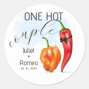 Sticker Rond Un Couple Chaud Piment De Mariage