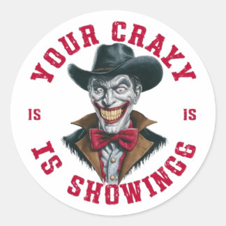 Sticker Rond Un cow-boy malicieux