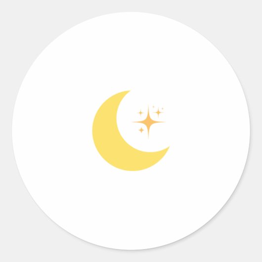Sticker Rond Un croissant jaune pour le Ramadan (Devant)