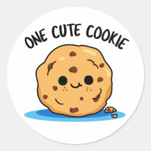Sticker Rond Un Cute Cookie Funky Food Pun