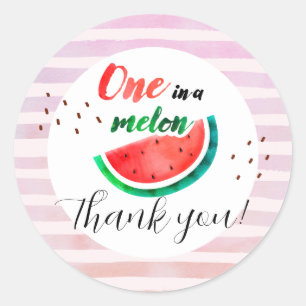 Sticker Rond Un dans un Melon Anniversaire
