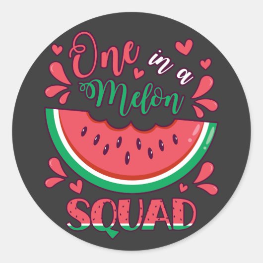 Sticker Rond Un dans un Melon Squad B Day Party (Devant)
