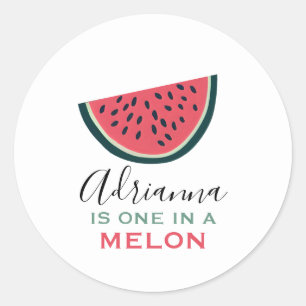Sticker Rond Un Dans Un Melon Watermelon Anniversaire Personnal
