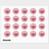 Sticker Rond Un dans un Melon Watermelon fille premier annivers (Feuille)