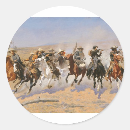 Sticker Rond Un Dash Pour Le Bois Par Frederick Remington (Devant)
