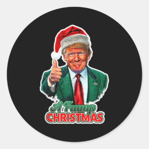 Sticker Rond Un débardeur de Noël Trump