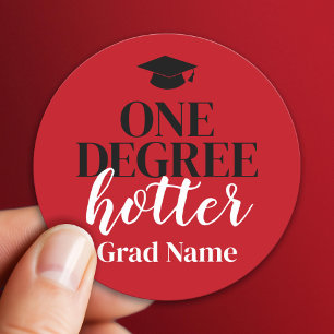 Sticker Rond Un degré Hotter - Noir rouge - Graduation