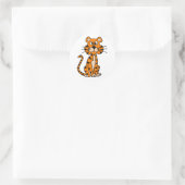 Sticker Rond Un design de tigre de dessin magnifique (Sac)