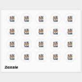 Sticker Rond Un design vectoriel Halloween d'un professeur effr (Feuille)