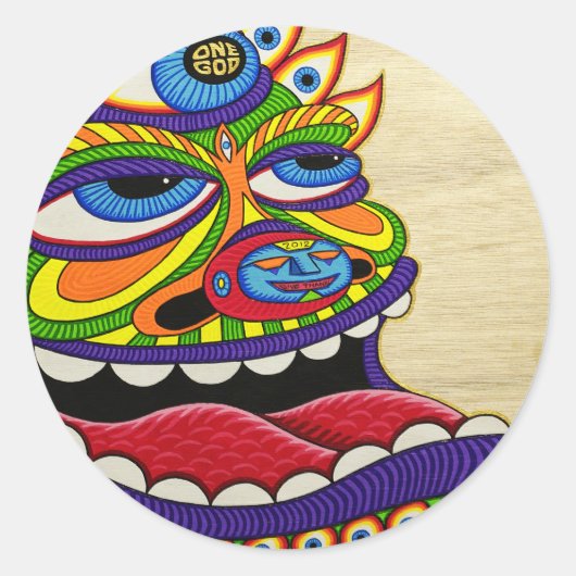 Sticker Rond Un Dieu (Devant)