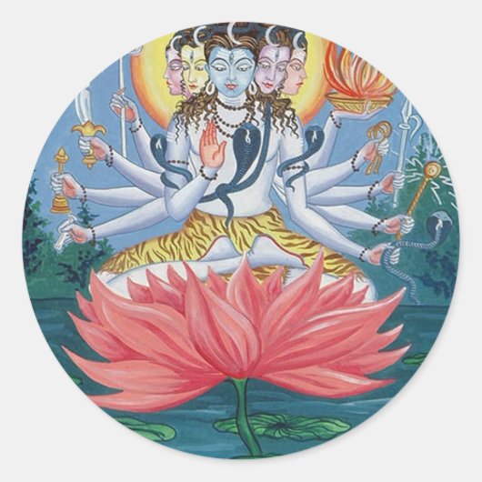 Sticker Rond un dieu indien (Devant)