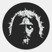 Sticker Rond Un Dieu | Visage de Jésus (Devant)