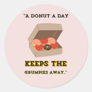 STICKER ROND UN DONUT PAR JOUR GARDE LES GRUMPIES ÉLOIGNÉS