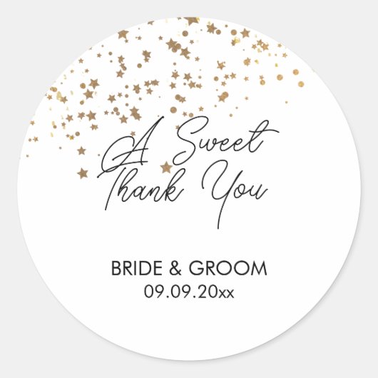 Sticker Rond Un doux cadeau de remerciement, un traitement, un  (Devant)