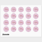 Sticker Rond Un doux MerciVous Vin rose rouge Rétro Mariage Fav (Feuille)