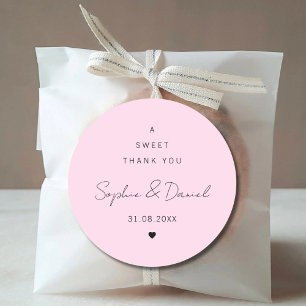 Sticker Rond Un doux remerciement Cadeau de mariage Remerciemen