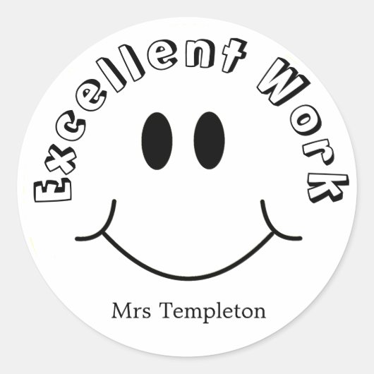 Sticker Rond Un enseignant personnalisé récompensé sourire (Devant)