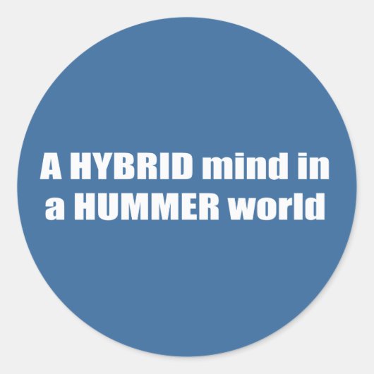 Sticker Rond Un esprit hybride dans un monde plus humble (Devant)