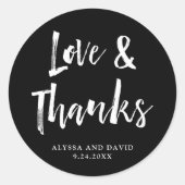 Sticker Rond Un esprit moderne | Mariage noir et blanc (Devant)