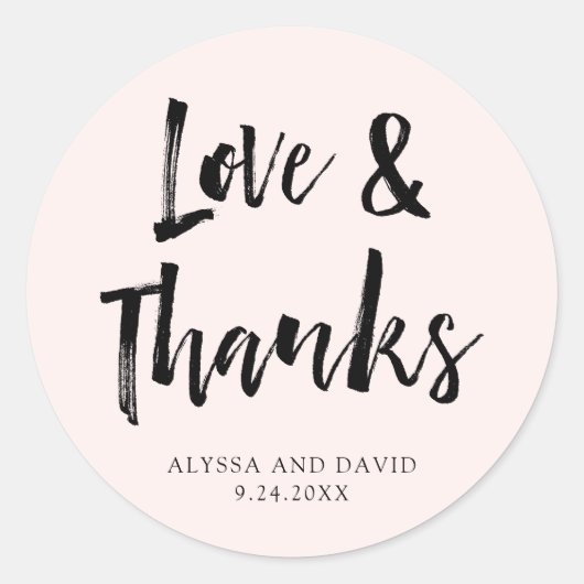 Sticker Rond Un esprit moderne | Mariage rose pâle (Devant)
