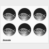 Sticker Rond Un Fisher D'Hommes (Feuille)