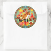 Sticker Rond Un FOX en automne (Sac)