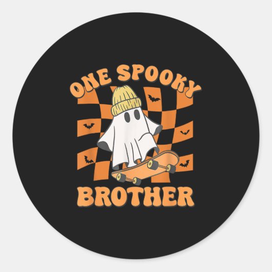 Sticker Rond Un Frère Soky Anniversaire Halloween Skateboard (Devant)