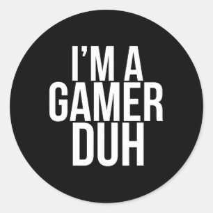 Sticker Rond Un Gamer Duh - Drôle Costume de jeu vidéo Hallowee