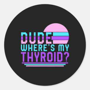 Sticker Rond Un gars de la sensibilisation au cancer où est mon