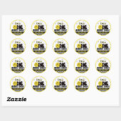 Sticker Rond Un gars heureux (Feuille)