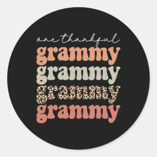 Sticker Rond Un Grammy Remerciements Arbre D'Automne Feuilles D