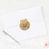 Sticker Rond Un Grand Chat, Louis Wain (Enveloppe)