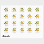 Sticker Rond Un grand mariage de poire (Feuille)