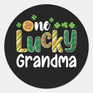 Sticker Rond Un grand-mère chanceux qui correspond à la famille
