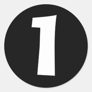 Sticker Rond Un grand nombre rond de chevalets noirs par Janz