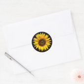 Sticker Rond Un grand tournesol jaune (Enveloppe)