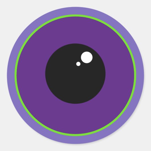 Sticker Rond Un gros oeil violet (Devant)